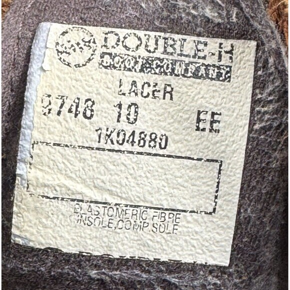 Double H Boots Men's 10 EE Lacer Leather Western Cowboy Work Vintage 9748 - Picture 9 of 11